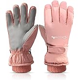 Bototack Winter Women Ski Gloves, Waterproof Touch Screen Snow Gloves, Warm Windproof Snowboard for Skiing Hiking Cycling
