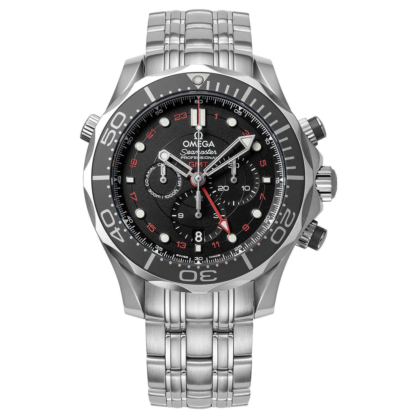 OMEGA(オメガ) SEAMASTER DIVER 300M Seamaster Watch Stainless Steel Sapphire Glass Co-Axial Automatic Winding 44mm Swiss Men's Silver [Parallel Import], Black, Bracelet Type