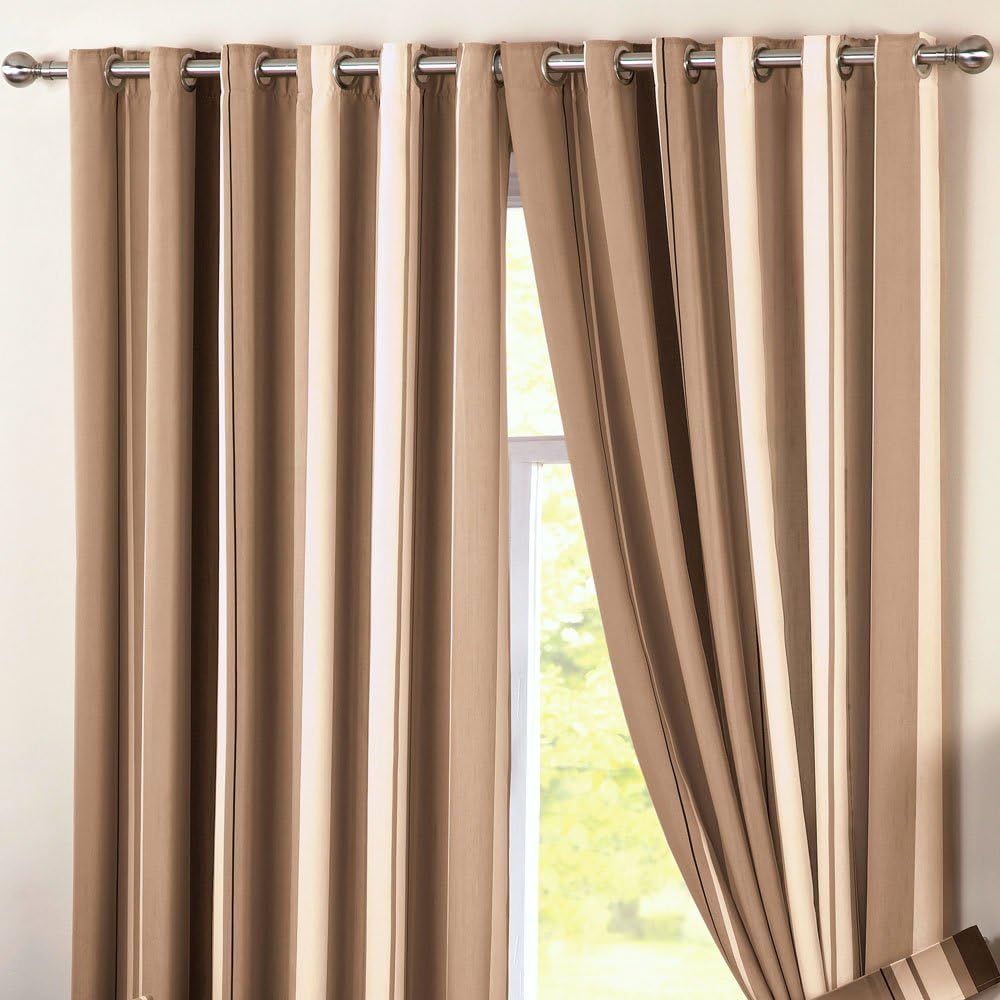 Curtina - Whitworth - Ready Made Lined Eyelet Curtains - 90" Width x 72" Drop (229 x 183cm), Natural