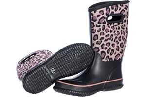WTW Womens Mid Calf Rain Boots - Waterproof Insulated Neoprene Rubber Boots Mud Outdoor Hunting Garden Boots