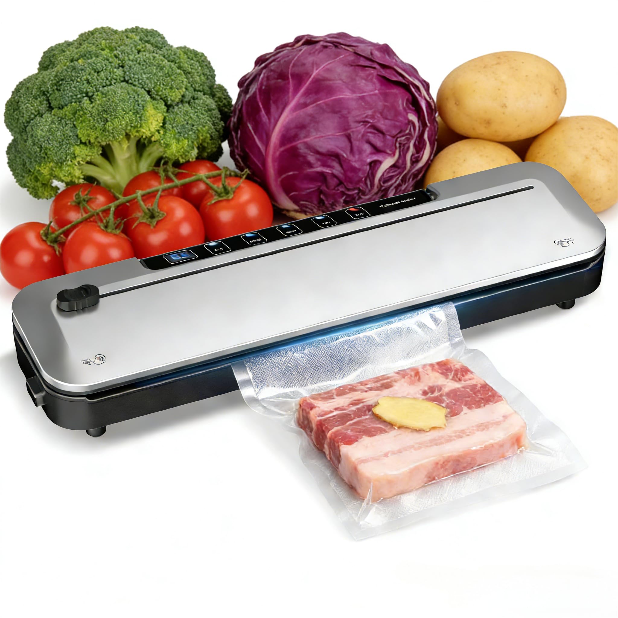Photo 1 of 75KPa Vacuum Sealer +10 Bags, Cutter, 6-in-1 Modes & Timer (Silver)