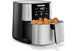 Chefman TurboFry® Touch Air Fryer, XL 8-Qt (7.5L) Family Size, One-Touch Digital Control Presets, French Fries, Chicken, Meat