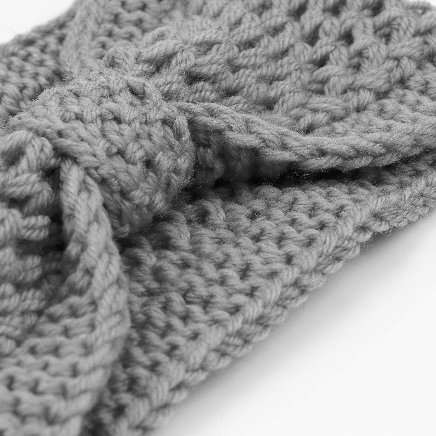 DRESHOW 4 Pack Crochet Knit Turban Headband Warm Bulky Crocheted Head Wrap Headband Ear Warmer for Women - Image 5