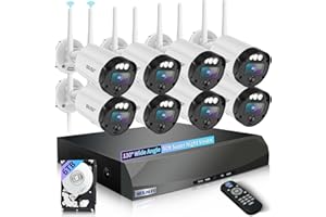 WEILAILIFE 【90ft Super Night Vision】 5MP Outdoor Wireless Security Camera System, Wireless Cameras for Home Security, Home Security Cameras, WiFi Video Surveillance Systems