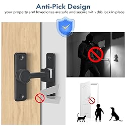 XOOL Barn Door Lock Latch, 90 & 180 Degree Heavy