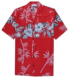 ALVISH Hawaiian Shirt 35 Mens Bamboo Tree Print