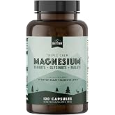 Natural Rhythm Triple Calm Magnesium Complex 150mg, 120 Capsules | Chelated Magnesium Glycinate, Taurate &amp; Malate, Supplement for Sleep, Stress, Muscle &amp; Heart Support, Non-GMO, Vegan