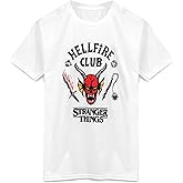 Stranger Things Hellfire Club T-Shirt for Kids | Boys Girls Hawkins Society Eddie White Outfit | Season 4 Merchandise