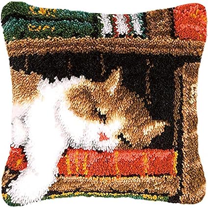 Myriad Choices Lot De 2 Kits De Crochet Pour Taie D Oreiller Canape Housse De Coussin Motif Chat Mignon Imprime 43 X 43 Cm Bz 268 Amazon Fr Cuisine Maison