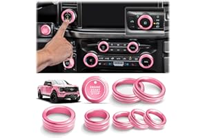 Polodunn for 2021-2025 Ford F150 Accessories & Super Duty F250 F350 F450 2023-2025, 9pcs Aluminum Alloy Knob Cover Trim Set -