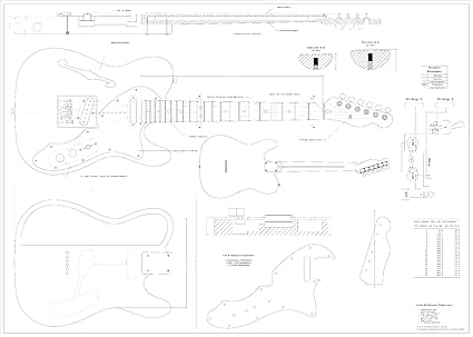 Full Scale Plans For The Fender Telecaster 1969 Thinline Electric Guitar