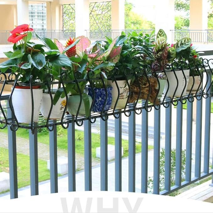 Jardinería Hierro Forjado Barandilla Flor Estante Balcón ...
