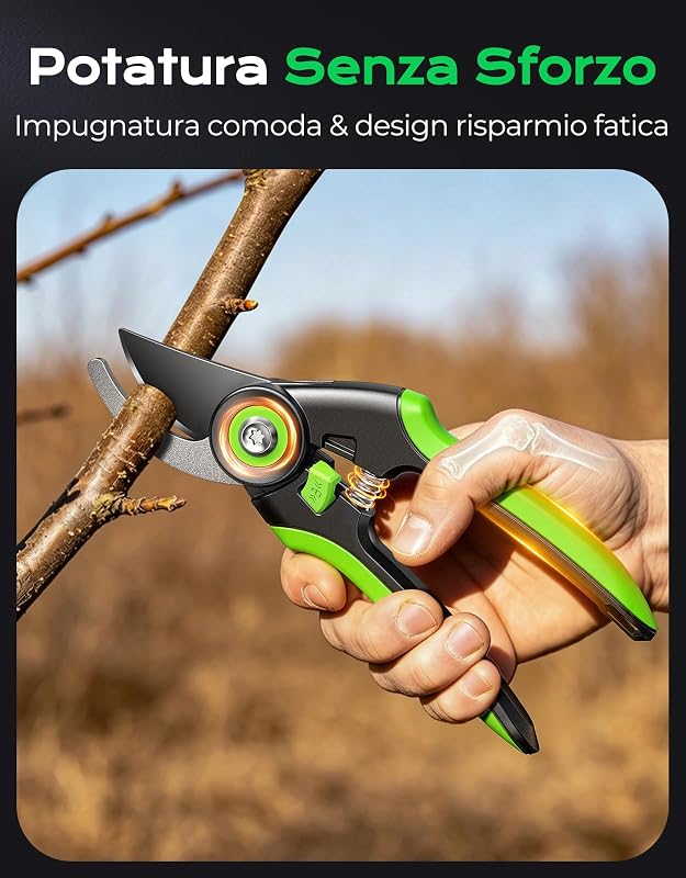 Forbici Potatura Professionali, Lama Acciaio SK5 Cesoie Potatura — foto 5 di 7
