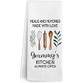 Gnmduw Grammy Gifts Kitchen Towels, Gifts for Grammie, Grammy Gifts from Grandkids, Mothers Day Birthday Gift for Grandma, Grammie Gift Hand Dish Tea Towel for Kitchen Decor, 16x24 Inch