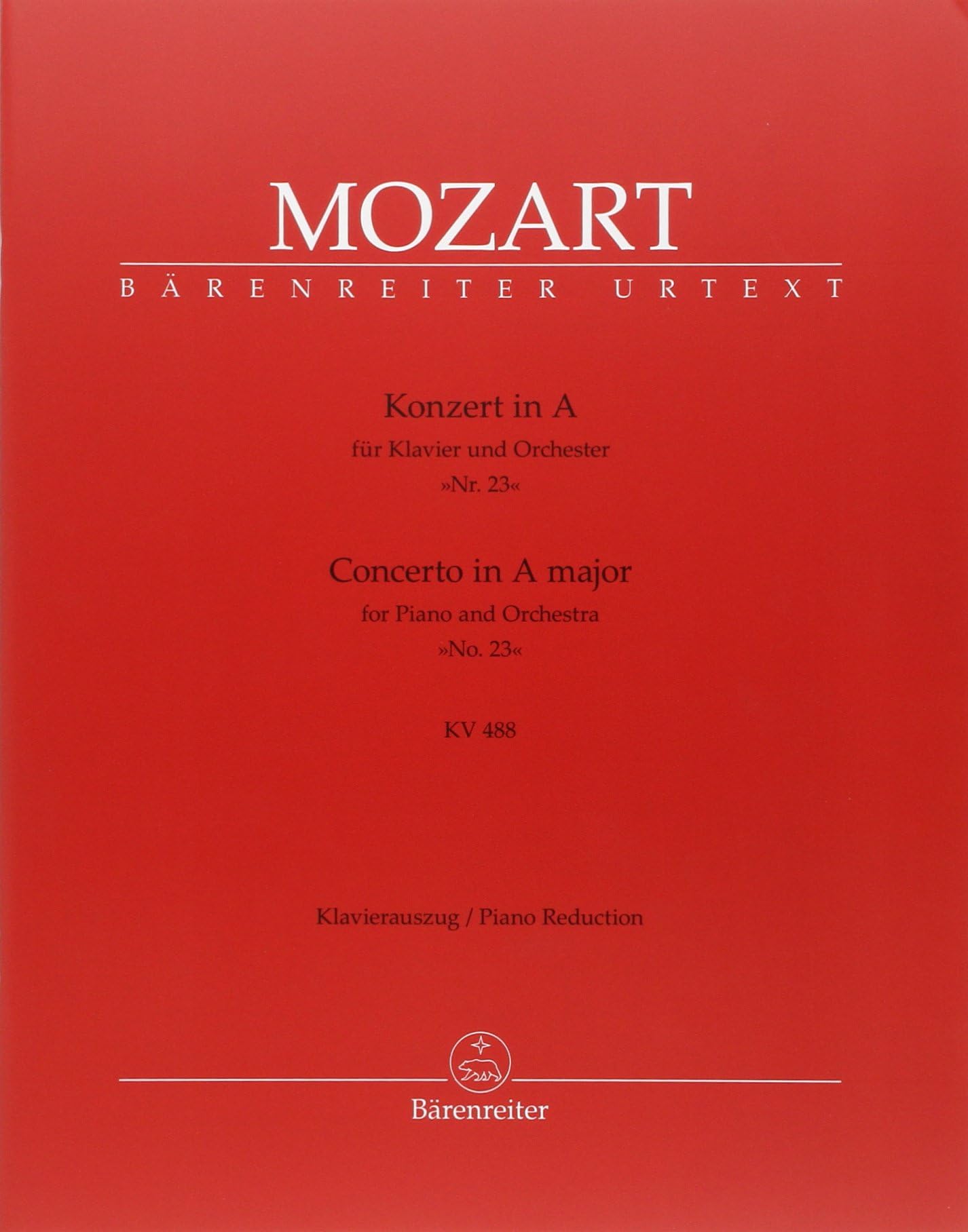 Piano Concerto No. 23 KV 488 A-dur – Barenreiter Reduction for 2 Pianos (2)