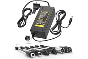 BOEEA 54.6V 2A Fast Charger with Cooling System Universal for 48V Li-ion Battery, 7-in-1 Plugs Lithium Battery Charger Replacement for Jetson, Gotrax, Razor, Ninebot,Segway, Swagtron, Hiboy ect