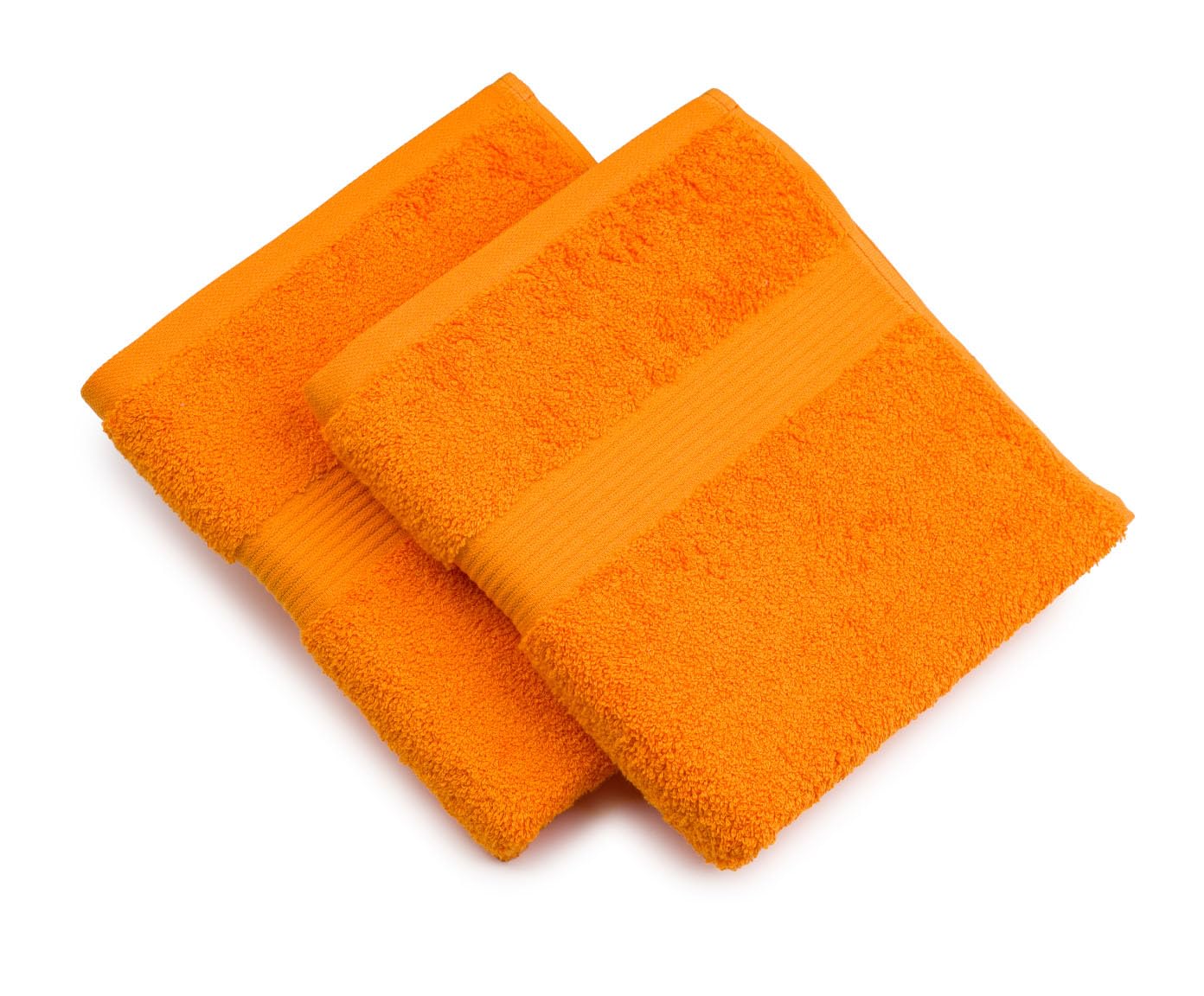 Gözze - Set of 2 New York Hand Towels, Luxuriously Soft and Absorbent, 100% Cotton, 50 x 100 cm - Orange