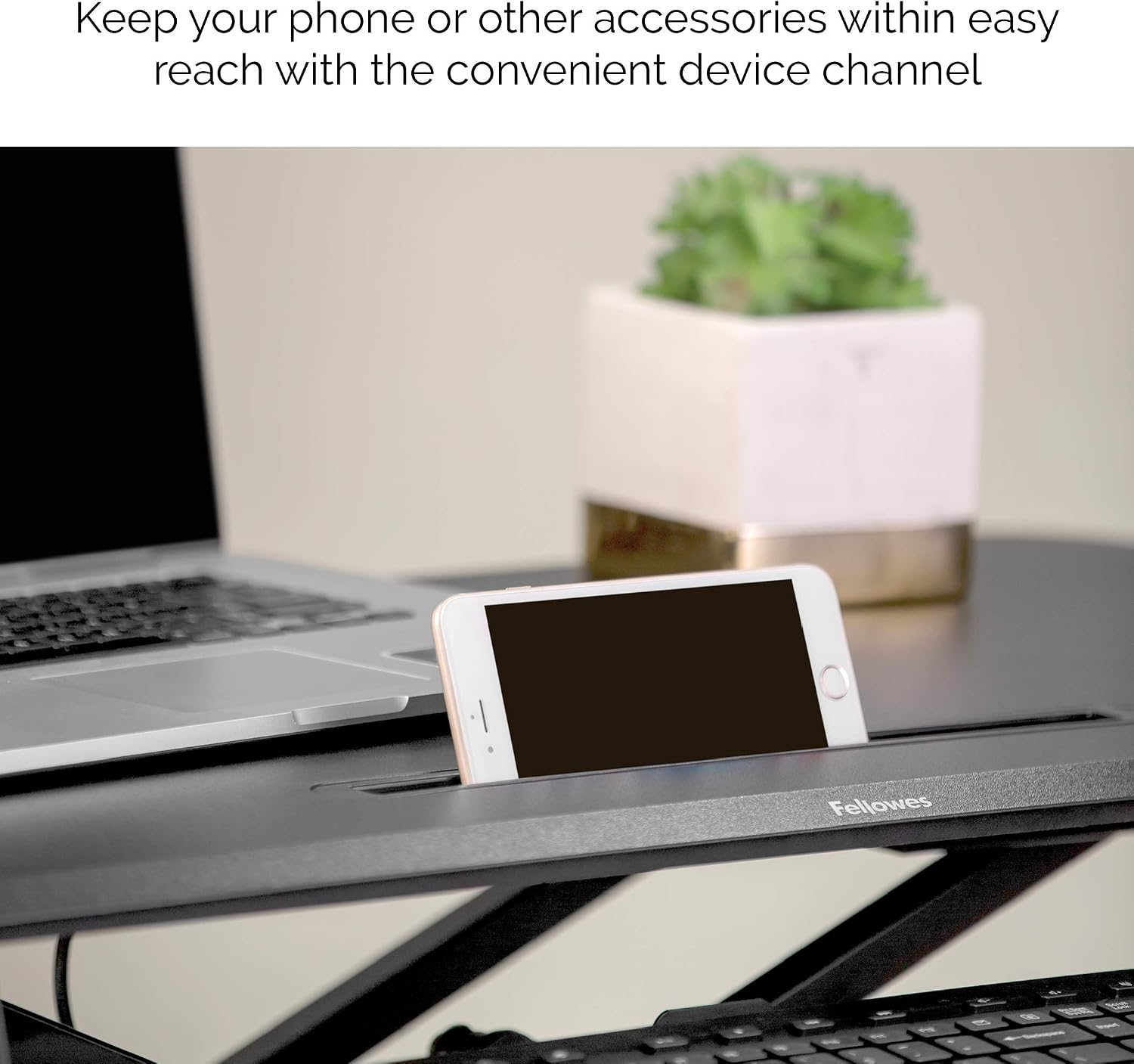 Fellowes Corsivo Easy To Assemble Height Adjustable Standing Desk Converter for Home and Office - Image 3