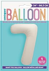 Unique Giant Foil Number 7 Balloon 86 cm Matte Nude Colour Pack 1 view 2