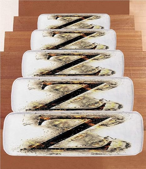 Amazon Com Letter Z Coral Fleece Stair Treads Stair Tread Mats