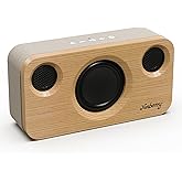 Xinborry Portable Bluetooth Speaker with Deep Bass, 40W(Peak),Bluetooth 5.3,15-Hour Playtime, AUX, TF Card, 2 Way Stereo Sound Wood Home Audio for Indoor, Party, Outdoor, Camping