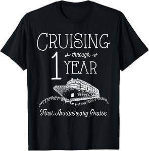 1st Anniversary Cruise T Shirt His and Hers Matching Couple T-Shirt