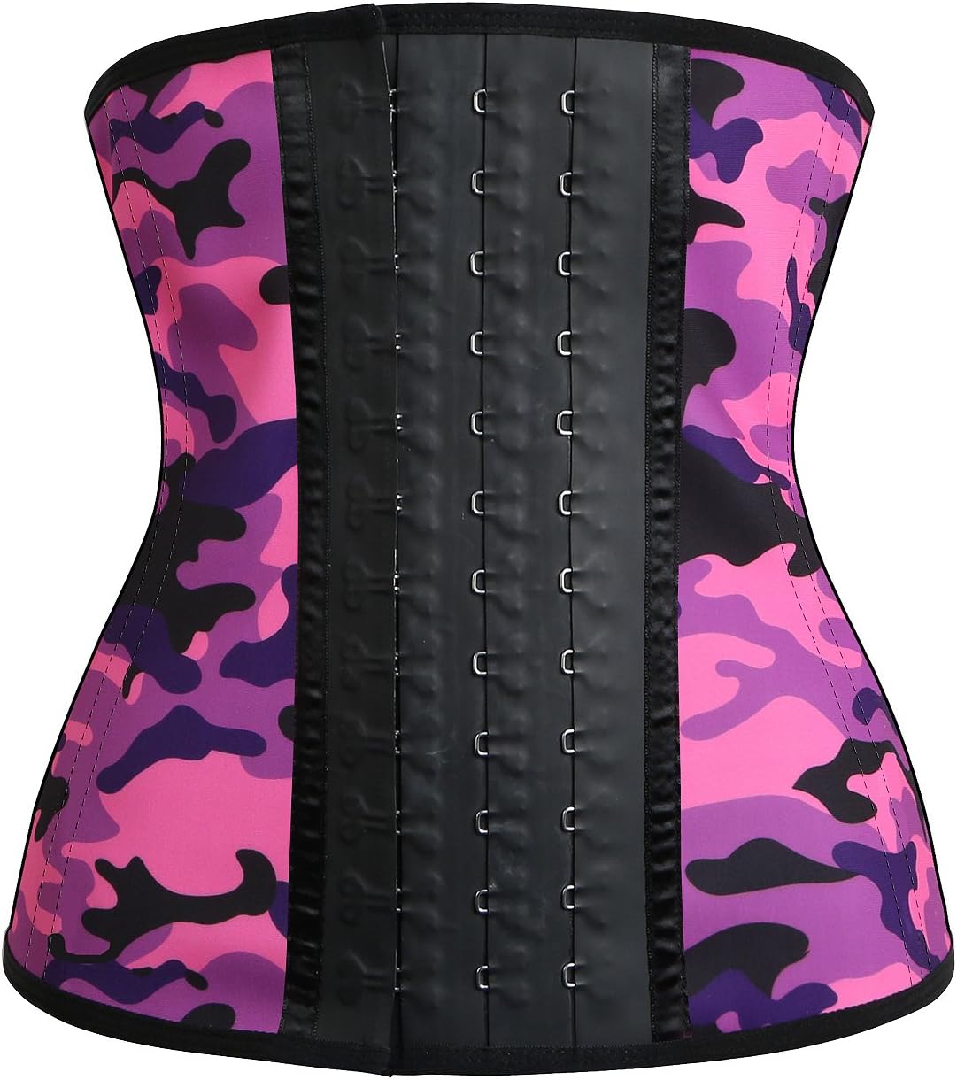 Uhnice Womens Camouflage Print Workout Waist Corset 3 Hook Latex Trainer Corset