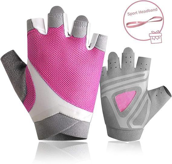 Pink Rowing Gloves for Women Ideal for Indoor Weight Lifting, Workout