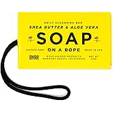 BYRD Hydrating Soap on a Rope – Daily Cleansing Face and Body Bar, with Shea Butter, Aloe Vera Gel and Sea Salt, 9 Oz