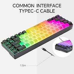 CHONCHOW Mini RGB 60% Gaming Keyboard, 68 Keys