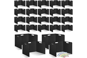 ZSMKJIAYE 24 Pcs Desk Dividers for Students 14 × 17.5 × 14 Inch Plastic Durable and Waterproof Privacy Folders Shields Test Dividers with Classroom Privacy Boards for School Study Teacher Supplies (Black)
