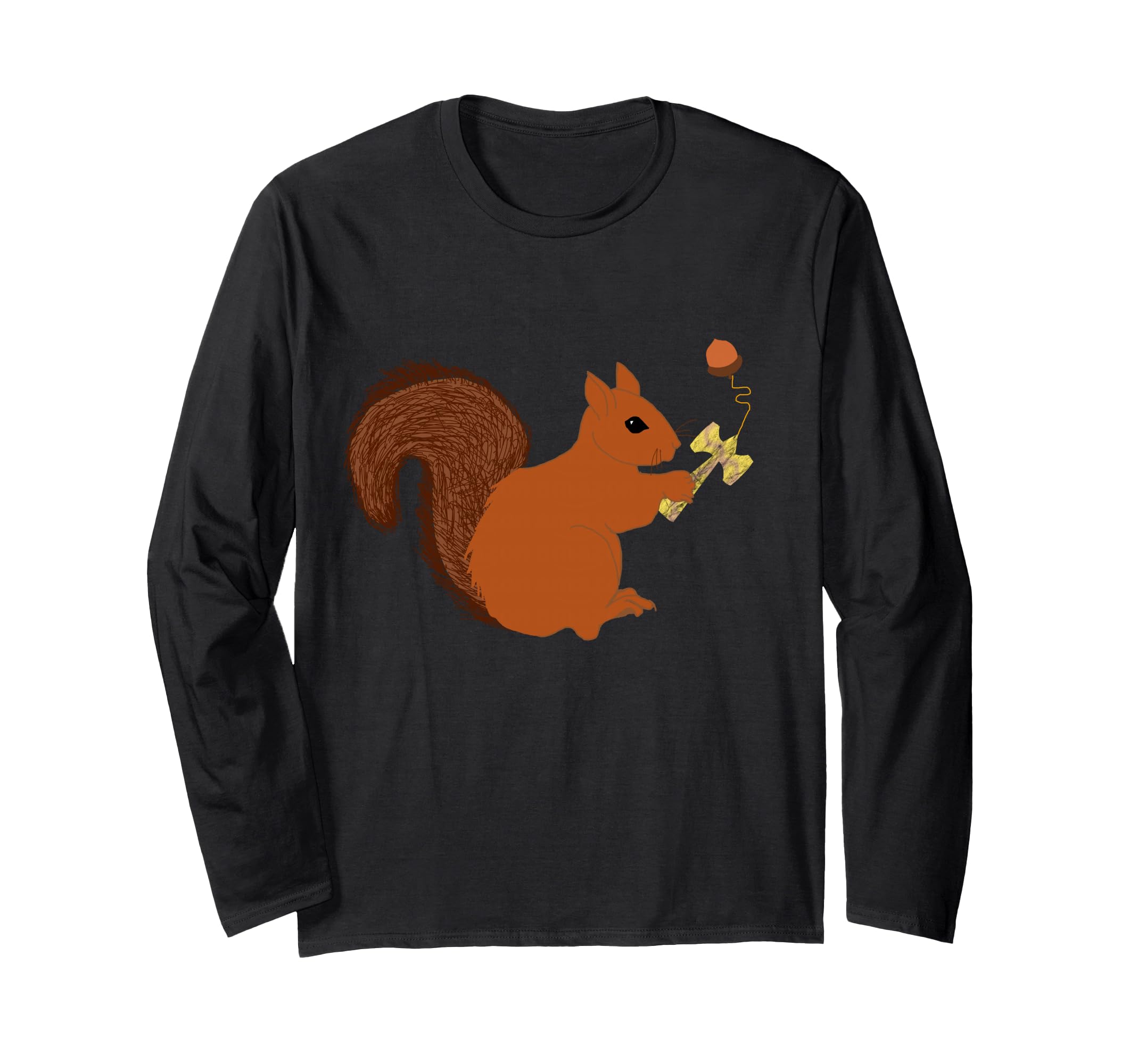 Kendama Squirrel Rodent Toy Japanese Game Long Sleeve T-Shirt