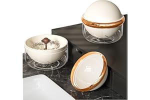 AKIMRABY Denture Case Retainer Cleaner Case, Portable Retainer Case for Travel, Denture Bath Case with Strainer Basket, Denture Cups for Soaking Dentures, Clear Braces, Mouth Guard & Retainers - White