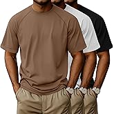 Evervibe 3 Pack Men's Big and Tall Cotton T-Shirts L-5XL Workout Raglan Short Sleeve Shirts Athletic Tops Casual Summer Tees
