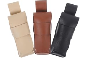 Beavorty Harmonica Leather Pouch 3Pcs Portable Genuine Leather Storage Cases for Musicians