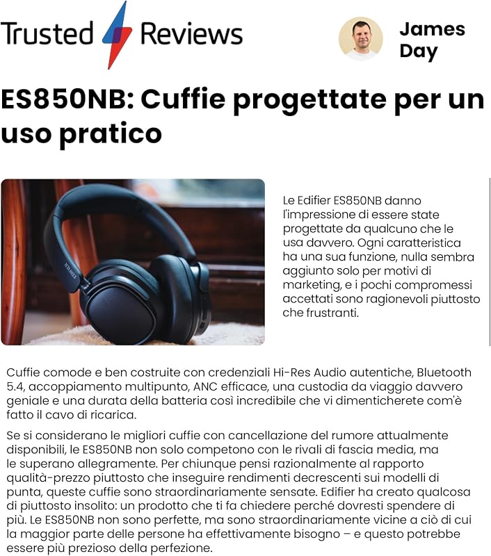 ES850NB Cuffie Over Ear Wireless,Marrone