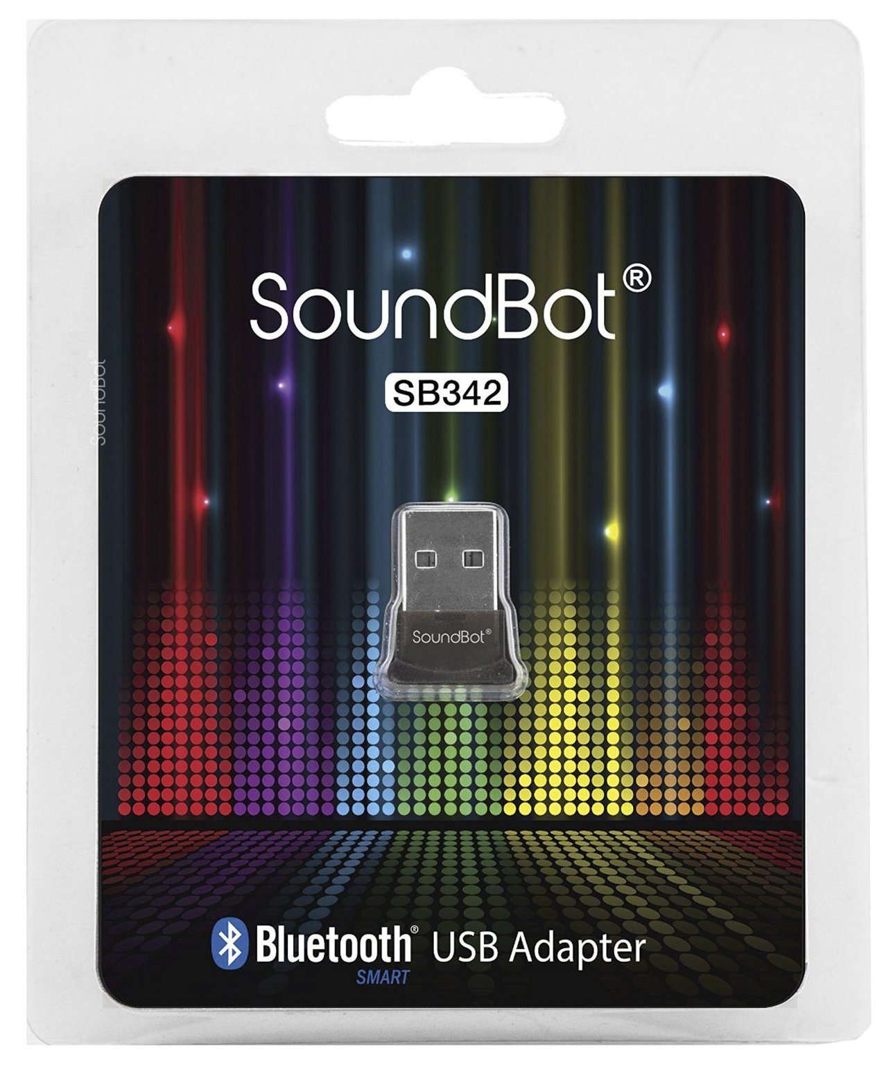 Soundbot SB342 Bluetooth 4.0 USB Adapter Universal Plug & Play Smart Ready Dongle Adapter w/ 3Mbps High Data Transfer Rate, 33' Wireless Range, Compatible w/Windows 10 WIN10 WIN8 WIN7 32/64 Bit