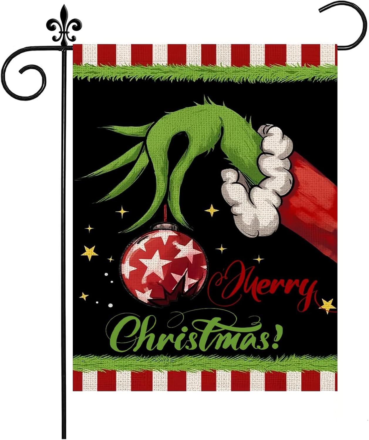 Flags - Christmas Garden Flag, Burlap Yard Flag For Christmas Outdoor Decorations,Xmas Garden Flags for Winter Decoration,Merry Christmas Garden Flag For Outside 12x18 Inch Double Sided