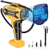 Tire Inflator Air Compressor Compatible with DeWalt 20V Battery Power, LIVOWALNY 160PSI Cordless Portable Electric Air Pump with Digital Pressure Gauge for Car Motorcycles Bike Ball Auto (No Battery)