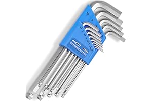 E•Werk - 13-Piece Allen Key Set - 1.27-10 mm - Hex Keys w/Long Arm Ball End Design - Hexagonal Wrench Set for Bike & Electron