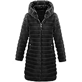 RISISSIDA Women Long Faux Fur Coat Hooded, Fuzzy Jacket Spring Fall Winter Warm Overcoat