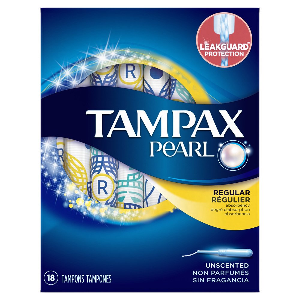 Tampax Pearl Active Lite Plastic Tampons, Unscented, 18 Count Savings Guru