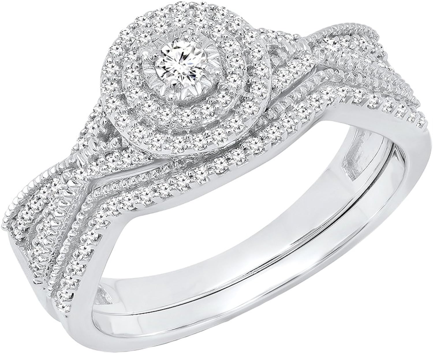 DazzlingRock Collection 10 carats Or Blanc Rond I-J Diamant Blanc