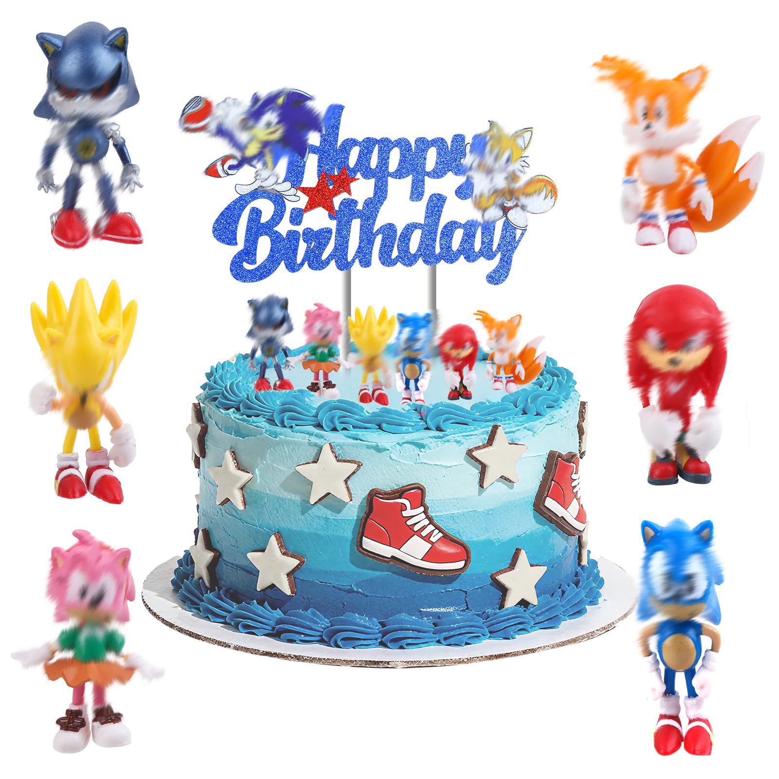 7Pcs Soni Cake Topper, Soni Figures Cake Decoration, Cartoon Theme Birthday Decorations For Kids — image 1