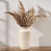 Emotionally Grounded Vase, Vaseking Large Ceramic Rustic Vase, 11 inch Minimalist Decorative Farmhouse Tall Vases for Home Decor, Living Room, Enterway, Table Decoration, White