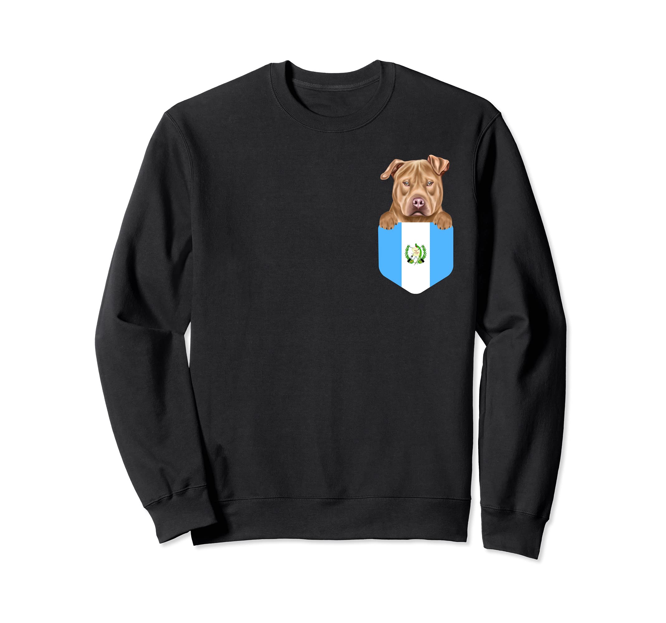 Guatemala Flag Usa Staffordshire Terrier Dog In Pocket Sweatshirt