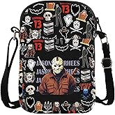 Horror Movie Inspired Crossbody Bag Series Killer Character Bag Jason Fans Bag Camp Crystal Lake Gift Spooky Season Gift (JasonVCrossBlk)