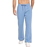 PINSPARK Men's Sweatpants Open Bottom Flared Fleece Lined Sweatpants Elastic Waist Baggy Casual Cotton Pants with Pockets