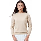 Cashmere Sweaters for Women Crewneck Long Sleeve Pullover Sweater 100% | Soft Cashmere, Quiet Luxury Style, Lightweight, Ribbed Knit, Daily Fit, Warm Fall Winter, Work Travel Casual Wear