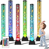 TOPSUPPLIES Large 4ft Sensory LED Water Bubble Tube Lamp (Aquarium Sensory Fish Tube Floor Light) with 16 Color Changing Nigh
